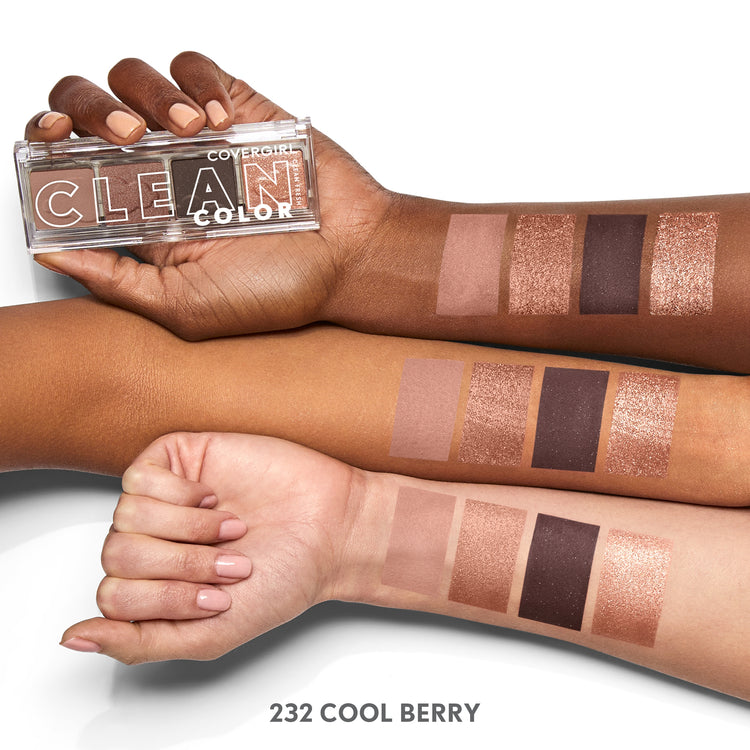 Soft as a cloud, with COVERGIRL Clean Fresh Clean Color Eyeshadow what you see is exactly what you get. Universally flattering, this eyeshadow boasts 3 different finishes that glide effortlessly onto your skin in one swift swipe. The sky is the limit with these matte, metallic and shimmer shades!