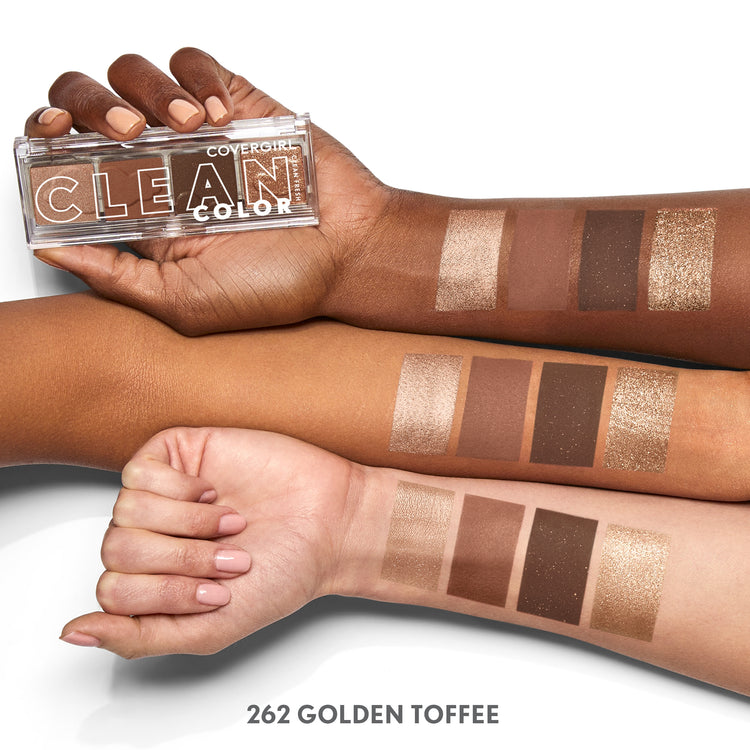 Soft as a cloud, with COVERGIRL Clean Fresh Clean Color Eyeshadow what you see is exactly what you get. Universally flattering, this eyeshadow boasts 3 different finishes that glide effortlessly onto your skin in one swift swipe. The sky is the limit with these matte, metallic and shimmer shades!