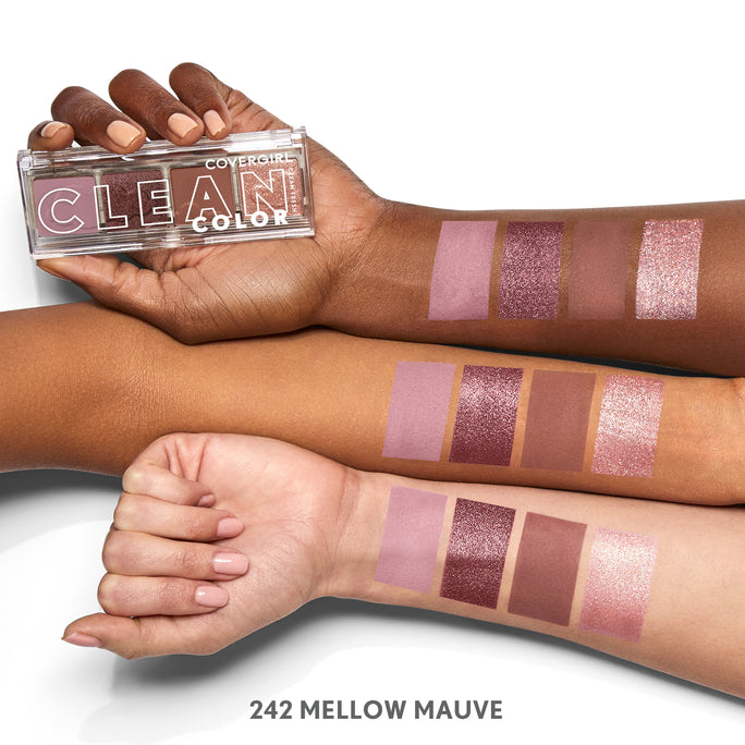 Soft as a cloud, with COVERGIRL Clean Fresh Clean Color Eyeshadow what you see is exactly what you get. Universally flattering, this eyeshadow boasts 3 different finishes that glide effortlessly onto your skin in one swift swipe. The sky is the limit with these matte, metallic and shimmer shades!