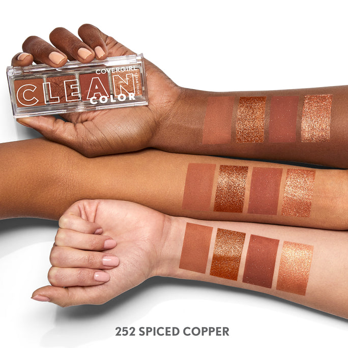 Soft as a cloud, with COVERGIRL Clean Fresh Clean Color Eyeshadow what you see is exactly what you get. Universally flattering, this eyeshadow boasts 3 different finishes that glide effortlessly onto your skin in one swift swipe. The sky is the limit with these matte, metallic and shimmer shades!
