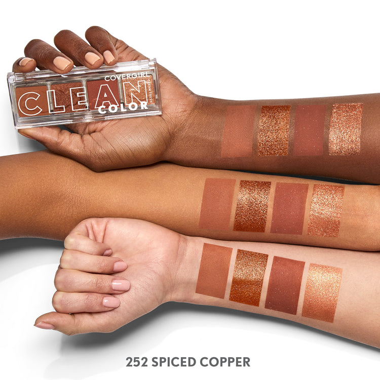 Soft as a cloud, with COVERGIRL Clean Fresh Clean Color Eyeshadow what you see is exactly what you get. Universally flattering, this eyeshadow boasts 3 different finishes that glide effortlessly onto your skin in one swift swipe. The sky is the limit with these matte, metallic and shimmer shades!