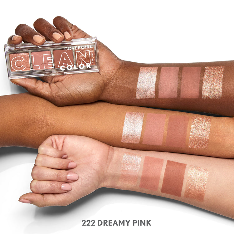 Soft as a cloud, with COVERGIRL Clean Fresh Clean Color Eyeshadow what you see is exactly what you get. Universally flattering, this eyeshadow boasts 3 different finishes that glide effortlessly onto your skin in one swift swipe. The sky is the limit with these matte, metallic and shimmer shades!