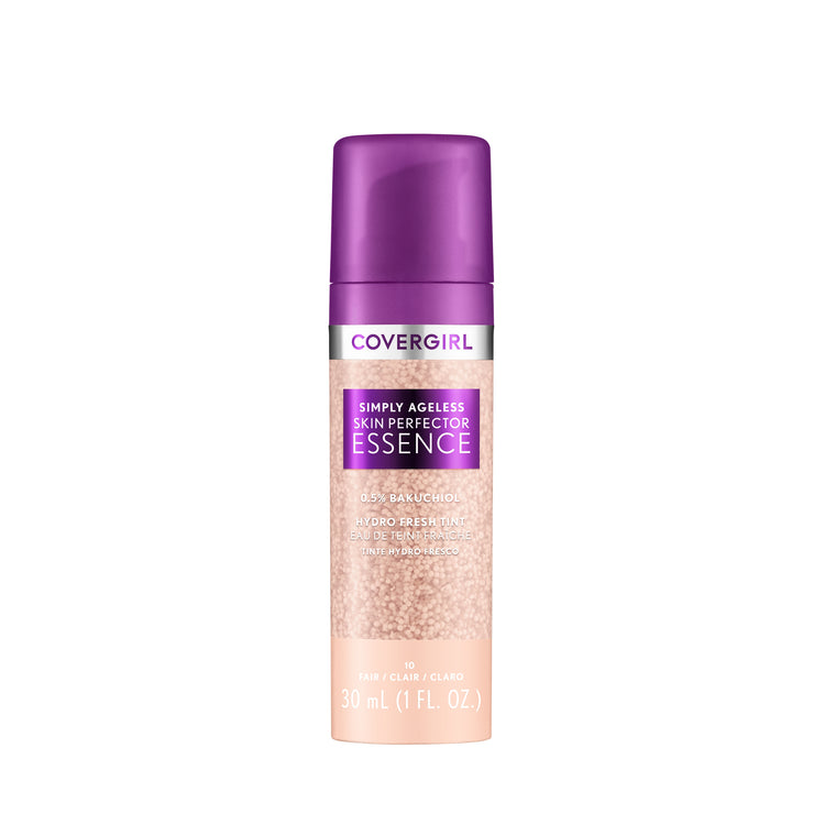 Covergirl Simply Ageless Skin Perfector Essence Foundation, Tinted Skin Perfector, Skincare Makeup Hybrid, Sheer Tint, Radiant Finish, Skin-Like Finish, Vegan Formula, 1.05oz
