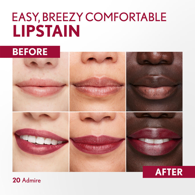 Non-drying, lightweight buildable lipstain that stays put, doesn’t feel tight and feels fresh all day. In just 1 swipe, color glides on smooth and precision pen allows for an effortless application. Try this stain as a lip liner for your perfect lip combo look.