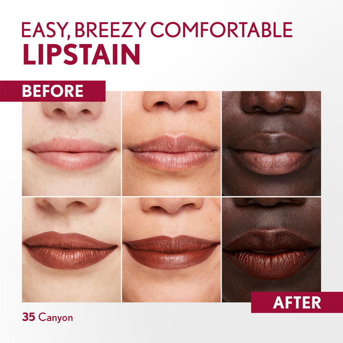 Non-drying, lightweight buildable lipstain that stays put, doesn’t feel tight and feels fresh all day. In just 1 swipe, color glides on smooth and precision pen allows for an effortless application. Try this stain as a lip liner for your perfect lip combo look.