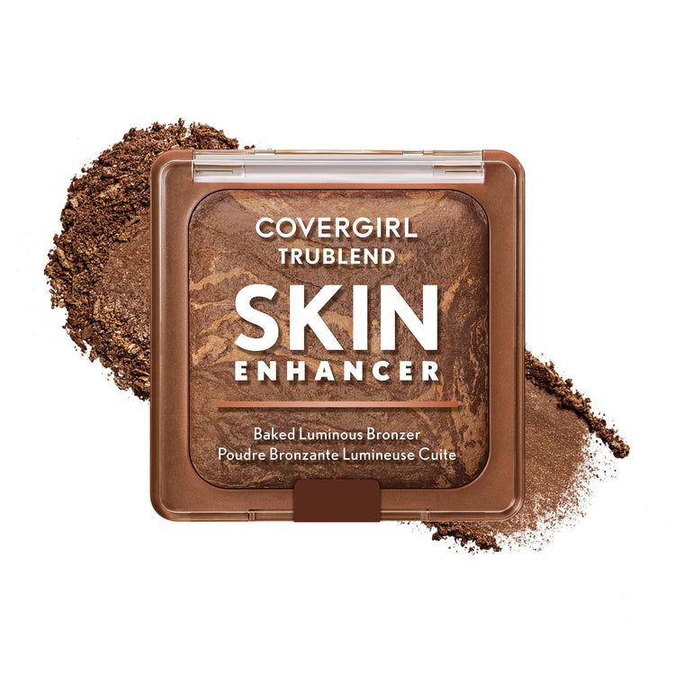 Get a “just-off-the-beach” glow with the COVERGIRL TruBlend Skin Enhancer Baked Luminous Bronzer. Swirled with two shades for unique, multidimensional, sun-kissed warmth and a luminous finish. Baked with Hyaluronic Acid and White Rose Extract to help hydrate and soothe skin. Available in 4 shades.