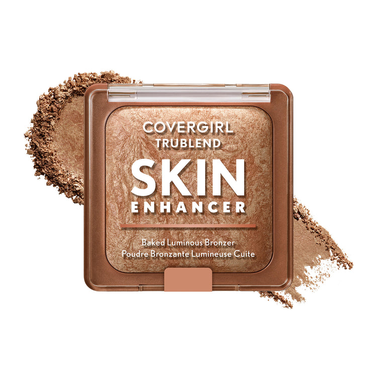 Get a “just-off-the-beach” glow with the COVERGIRL TruBlend Skin Enhancer Baked Luminous Bronzer. Swirled with two shades for unique, multidimensional, sun-kissed warmth and a luminous finish. Baked with Hyaluronic Acid and White Rose Extract to help hydrate and soothe skin. Available in 4 shades.