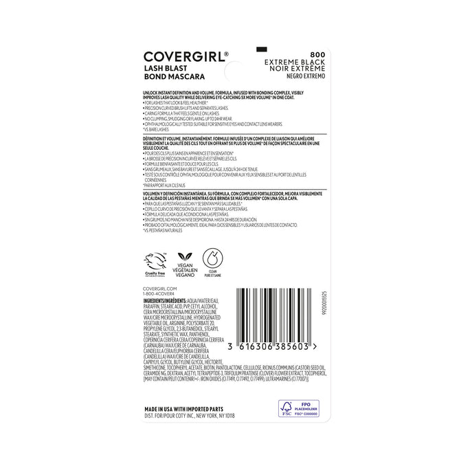 Lock in instant definition and volume with Lash Blast Bond Mascara! Formula, infused with bonding complex, visibly improves lash quality while delivering 5x more volume* in one coat.