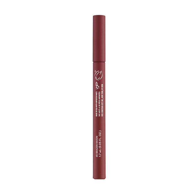 Non-drying, lightweight buildable lipstain that stays put, doesn’t feel tight and feels fresh all day. In just 1 swipe, color glides on smooth and precision pen allows for an effortless application. Try this stain as a lip liner for your perfect lip combo look.