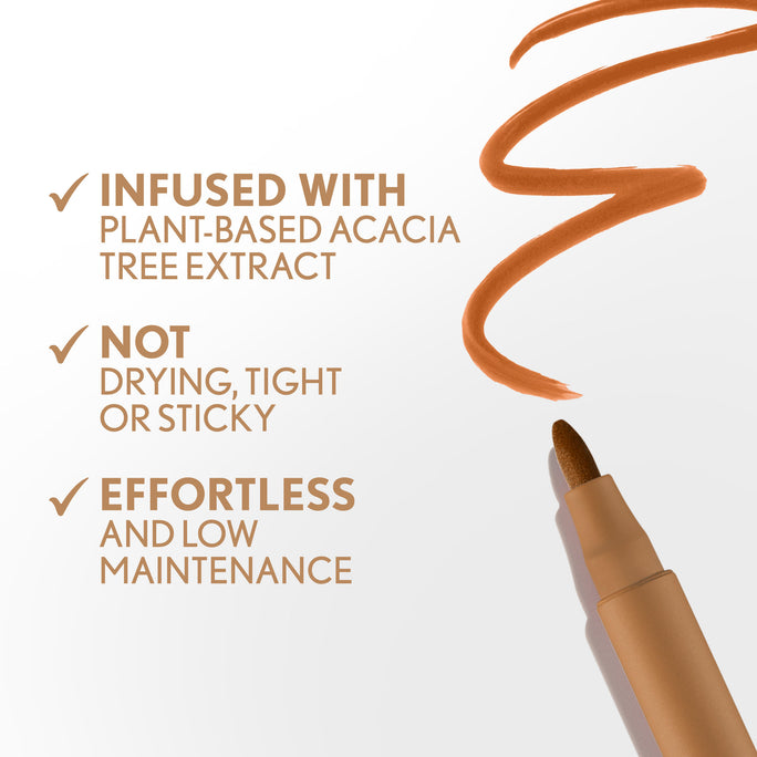 Non-drying, lightweight buildable lipstain that stays put, doesn’t feel tight and feels fresh all day. In just 1 swipe, color glides on smooth and precision pen allows for an effortless application. Try this stain as a lip liner for your perfect lip combo look.