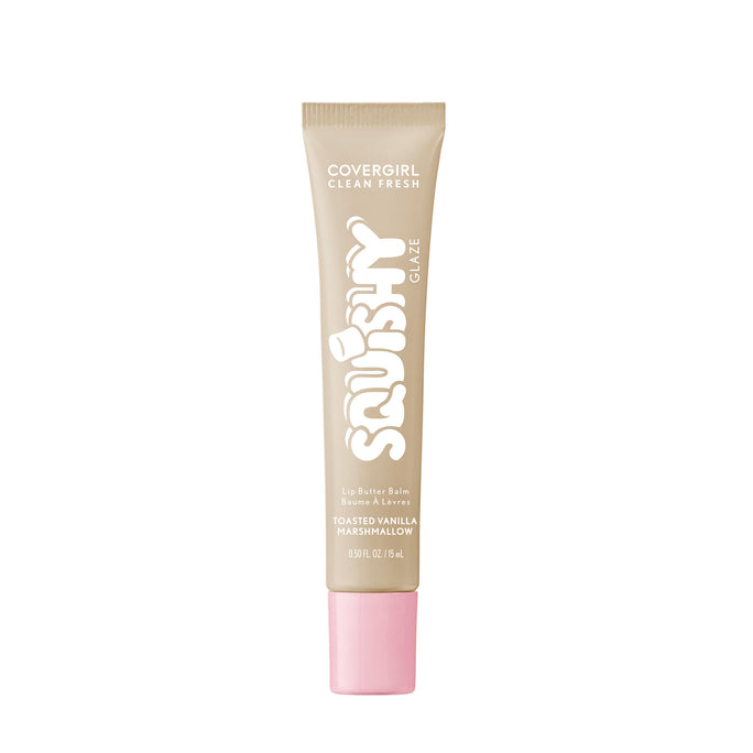 Get squishy hydration and bouncy shine with Clean Fresh Squishy GlazeTM Lip Butter Balm. This tinted glaze bursting with irresistibly squishy flavor delivers up to 9 hours of hydration. Lips look fuller, plump and supple smooth. The buttery formula, infused with Essential Fatty Acids, Hyaluronic Acid, Shea Butter, and