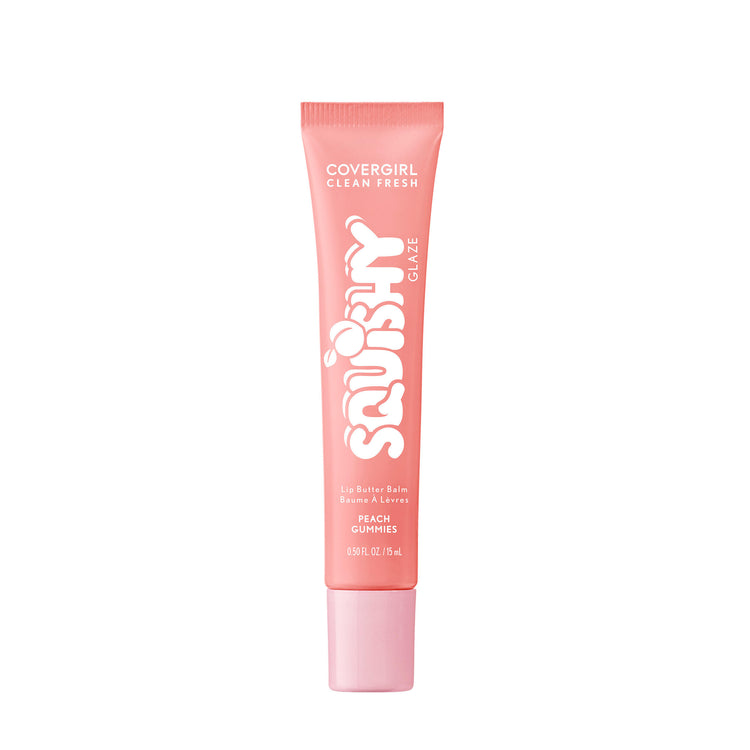 Get squishy hydration and bouncy shine with Clean Fresh Squishy GlazeTM Lip Butter Balm. This tinted glaze bursting with irresistibly squishy flavor delivers up to 9 hours of hydration. Lips look fuller, plump and supple smooth. The buttery formula, infused with Essential Fatty Acids, Hyaluronic Acid, Shea Butter, and