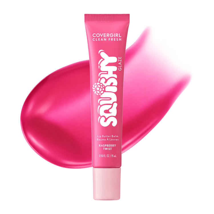 Get squishy hydration and bouncy shine with Clean Fresh Squishy GlazeTM Lip Butter Balm. This tinted glaze bursting with irresistibly squishy flavor delivers up to 9 hours of hydration. Lips look fuller, plump and supple smooth. The buttery formula, infused with Essential Fatty Acids, Hyaluronic Acid, Shea Butter, and