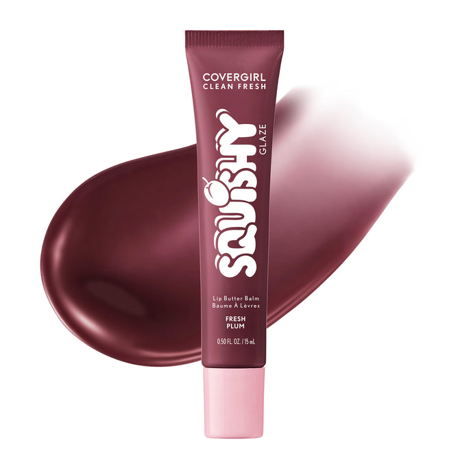 Get squishy hydration and bouncy shine with Clean Fresh Squishy GlazeTM Lip Butter Balm. This tinted glaze bursting with irresistibly squishy flavor delivers up to 9 hours of hydration. Lips look fuller, plump and supple smooth. The buttery formula, infused with Essential Fatty Acids, Hyaluronic Acid, Shea Butter, and