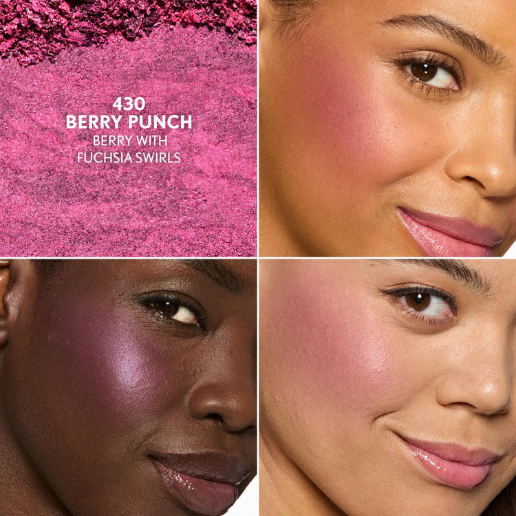 Get cheeky with the TruBlend Skin Enhancer Baked Luminous Blush. Swirled with two shades for unique, multidimensional, high-impact pop and a luminous finish. Baked with Hyaluronic Acid and White Rose Extract to help hydrate and soothe skin. Available in 4 shades.
