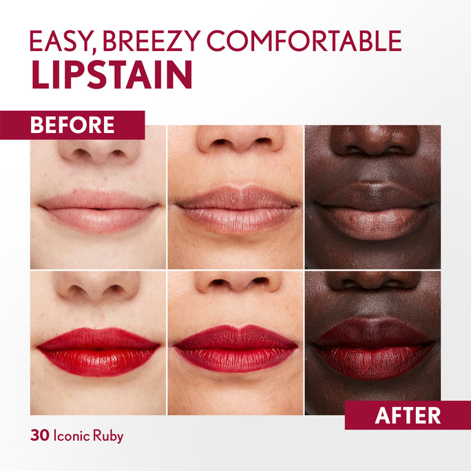 Non-drying, lightweight buildable lipstain that stays put, doesn’t feel tight and feels fresh all day. In just 1 swipe, color glides on smooth and precision pen allows for an effortless application. Try this stain as a lip liner for your perfect lip combo look.