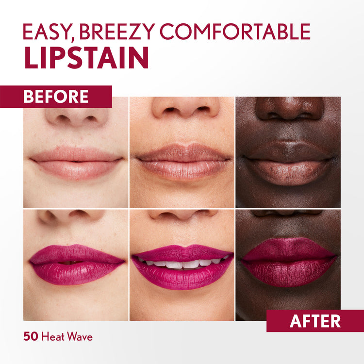 Non-drying, lightweight buildable lipstain that stays put, doesn’t feel tight and feels fresh all day. In just 1 swipe, color glides on smooth and precision pen allows for an effortless application. Try this stain as a lip liner for your perfect lip combo look.
