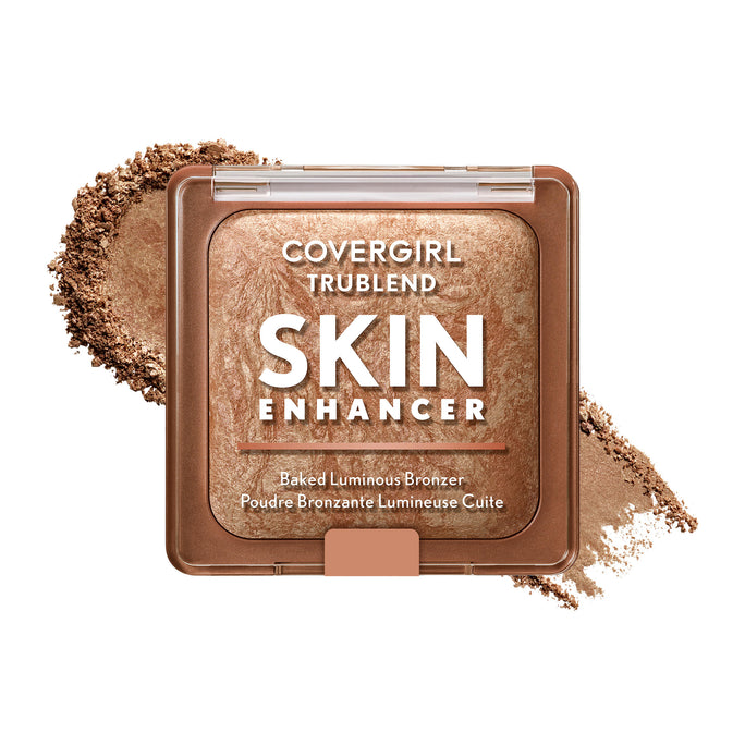 Get a “just-off-the-beach” glow with the COVERGIRL TruBlend Skin Enhancer Baked Luminous Bronzer. Swirled with two shades for unique, multidimensional, sun-kissed warmth and a luminous finish. Baked with Hyaluronic Acid and White Rose Extract to help hydrate and soothe skin. Available in 4 shades.