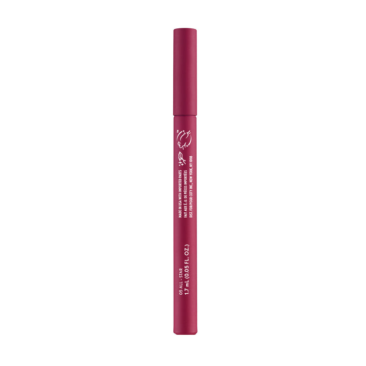 Non-drying, lightweight buildable lipstain that stays put, doesn’t feel tight and feels fresh all day. In just 1 swipe, color glides on smooth and precision pen allows for an effortless application. Try this stain as a lip liner for your perfect lip combo look.