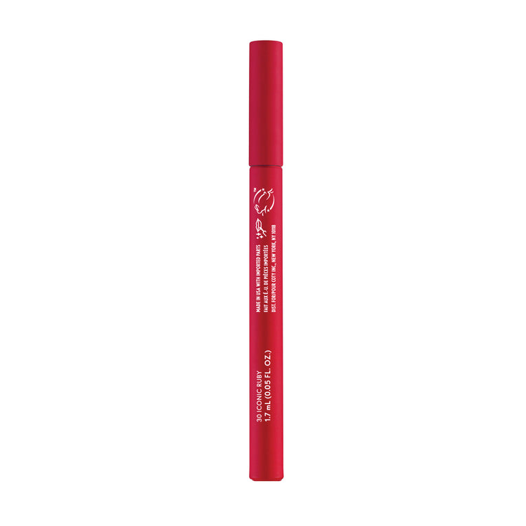 Non-drying, lightweight buildable lipstain that stays put, doesn’t feel tight and feels fresh all day. In just 1 swipe, color glides on smooth and precision pen allows for an effortless application. Try this stain as a lip liner for your perfect lip combo look.