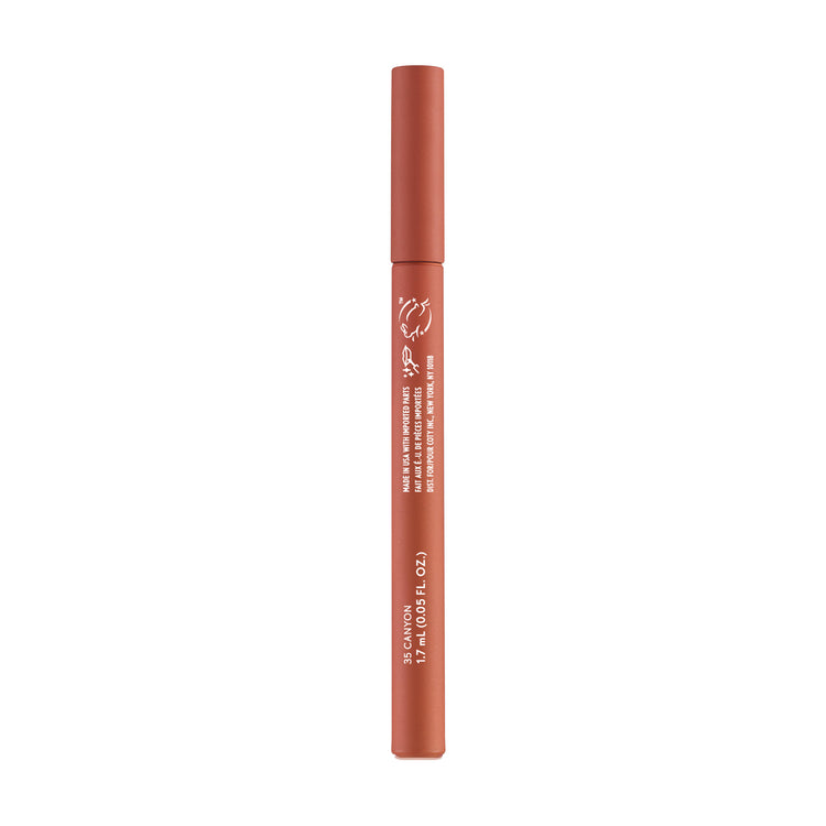 Non-drying, lightweight buildable lipstain that stays put, doesn’t feel tight and feels fresh all day. In just 1 swipe, color glides on smooth and precision pen allows for an effortless application. Try this stain as a lip liner for your perfect lip combo look.
