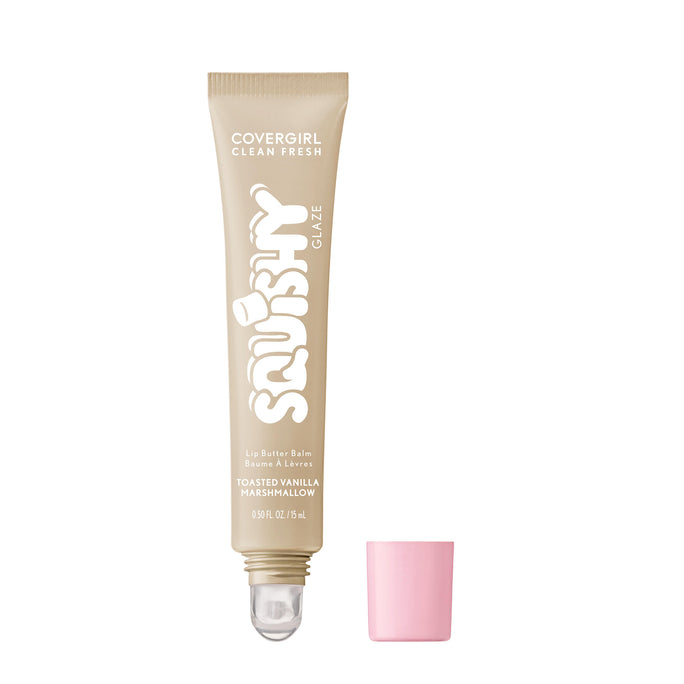 Get squishy hydration and bouncy shine with Clean Fresh Squishy GlazeTM Lip  Butter Balm. This tinted glaze bursting with irresistibly squishy flavor delivers up to 9 hours of hydration. Lips look fuller, plump and supple smooth. The buttery formula, infused with Essential Fatty Acids, Hyaluronic Acid, Shea Butter, and