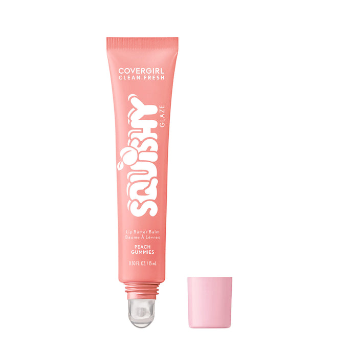 Get squishy hydration and bouncy shine with Clean Fresh Squishy GlazeTM Lip  Butter Balm. This tinted glaze bursting with irresistibly squishy flavor delivers up to 9 hours of hydration. Lips look fuller, plump and supple smooth. The buttery formula, infused with Essential Fatty Acids, Hyaluronic Acid, Shea Butter, and