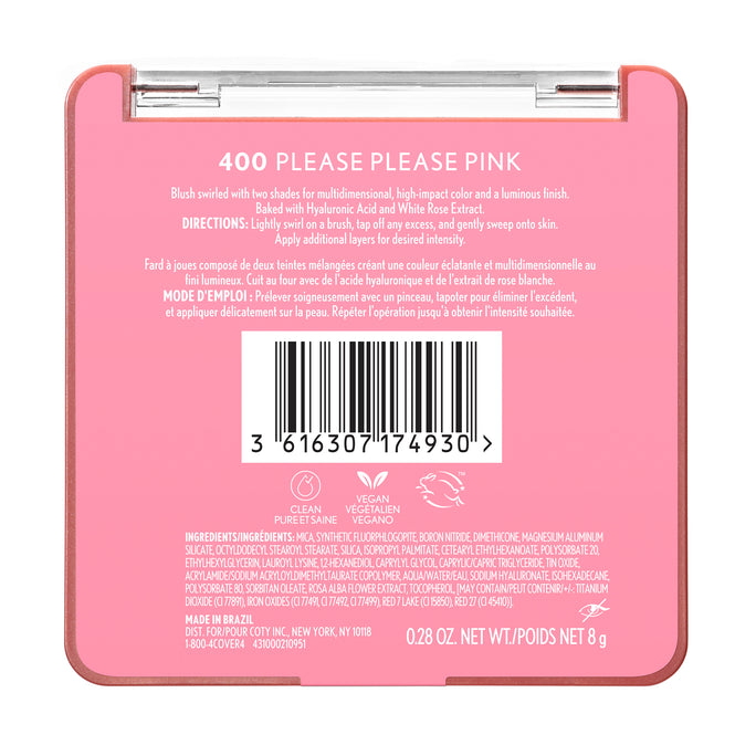 Get cheeky with the TruBlend Skin Enhancer Baked Luminous Blush. Swirled with two shades for unique, multidimensional, high-impact pop and a luminous finish. Baked with Hyaluronic Acid and White Rose Extract to help hydrate and soothe skin. Available in 4 shades.