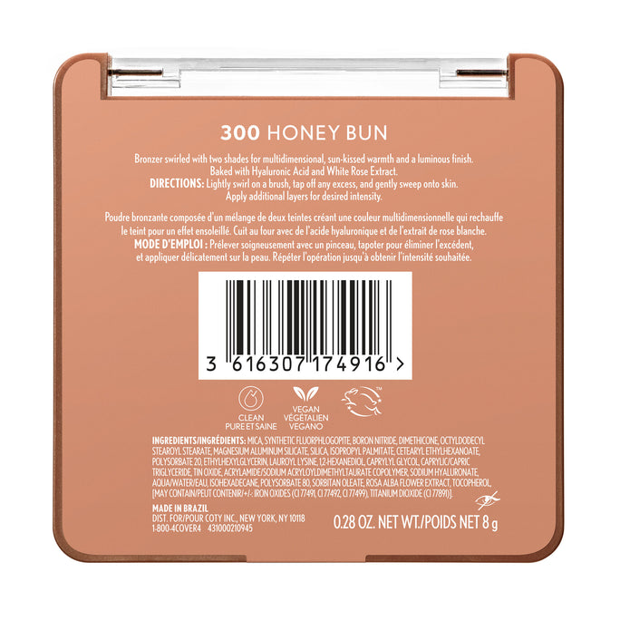 Get a “just-off-the-beach” glow with the COVERGIRL TruBlend Skin Enhancer Baked Luminous Bronzer. Swirled with two shades for unique, multidimensional, sun-kissed warmth and a luminous finish. Baked with Hyaluronic Acid and White Rose Extract to help hydrate and soothe skin. Available in 4 shades.