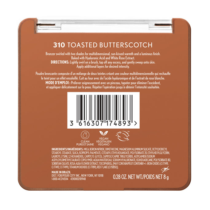 Get a “just-off-the-beach” glow with the COVERGIRL TruBlend Skin Enhancer Baked Luminous Bronzer. Swirled with two shades for unique, multidimensional, sun-kissed warmth and a luminous finish. Baked with Hyaluronic Acid and White Rose Extract to help hydrate and soothe skin. Available in 4 shades.