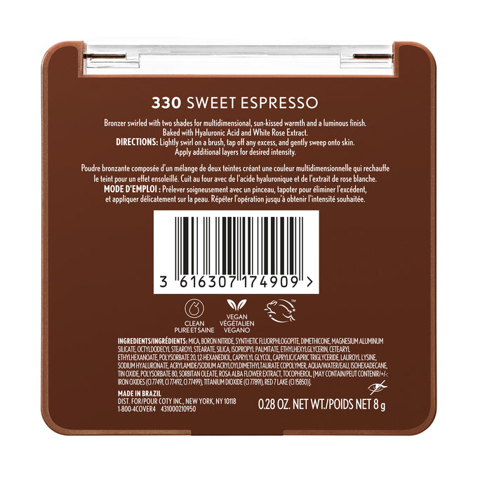 Get a “just-off-the-beach” glow with the COVERGIRL TruBlend Skin Enhancer Baked Luminous Bronzer. Swirled with two shades for unique, multidimensional, sun-kissed warmth and a luminous finish. Baked with Hyaluronic Acid and White Rose Extract to help hydrate and soothe skin. Available in 4 shades.