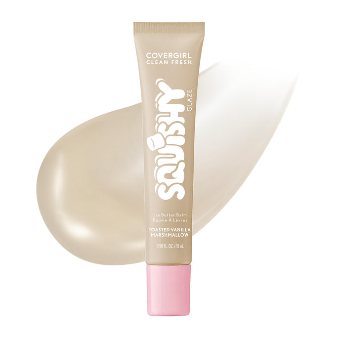 Get squishy hydration and bouncy shine with Clean Fresh Squishy GlazeTM Lip  Butter Balm. This tinted glaze bursting with irresistibly squishy flavor delivers up to 9 hours of hydration. Lips look fuller, plump and supple smooth. The buttery formula, infused with Essential Fatty Acids, Hyaluronic Acid, Shea Butter, and